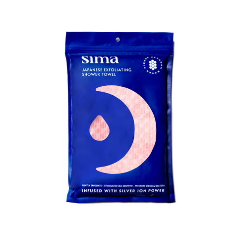 Sima Exfoliating Towel -  1 Pack - Pink/Black
