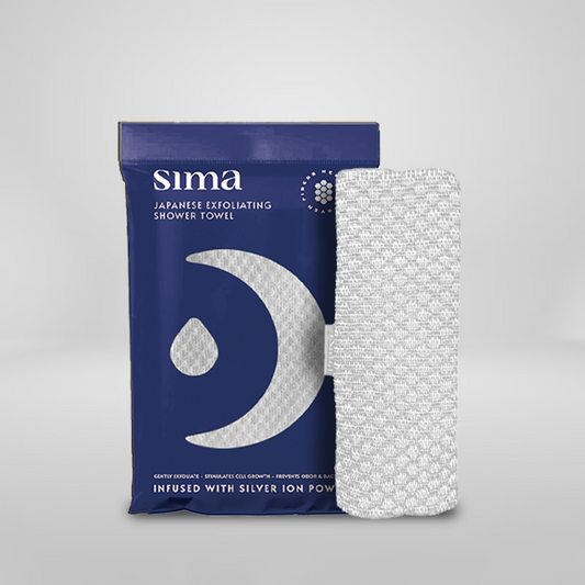 Sima Japanese Exfoliating Shower Towel - White