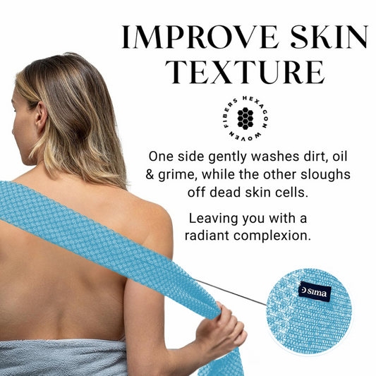 Sima Japanese Exfoliating Shower Towel – Ocean Blue