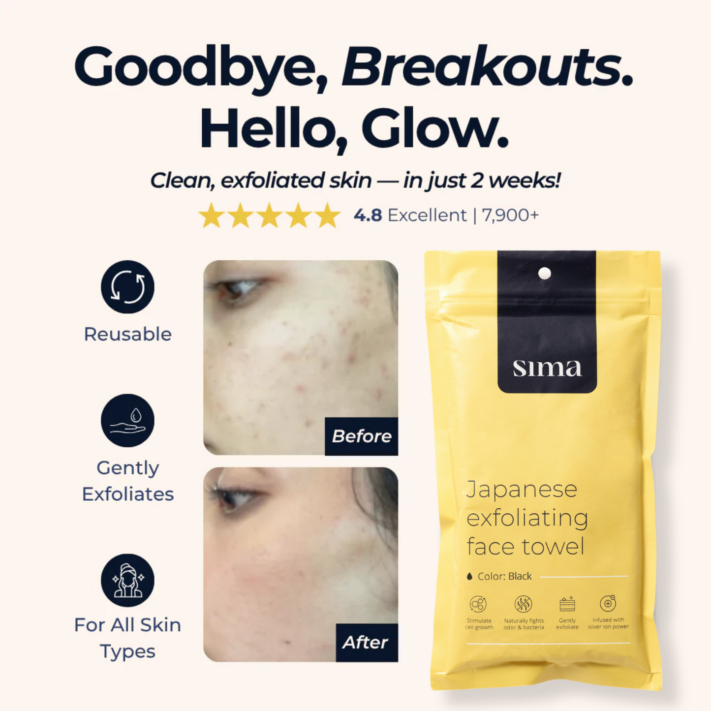 Sima Face Exfoliating Towel