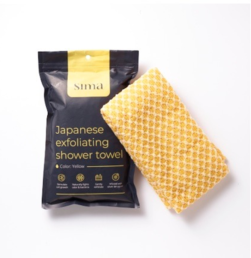 Sima® Japanese Exfoliating Shower Towel - backance