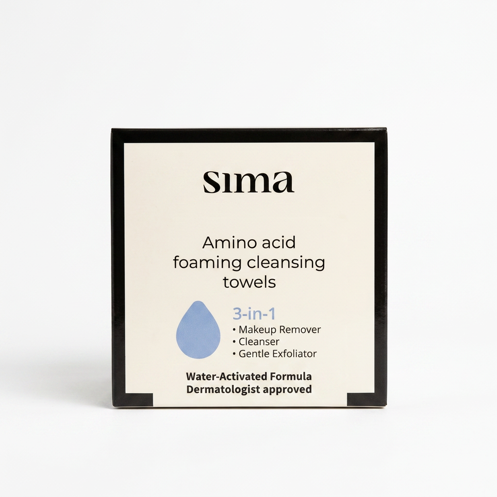 Amino acid foaming cleansing towels