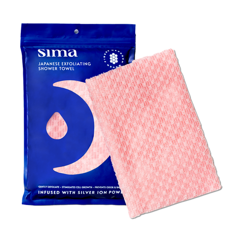 Sima Japanese Exfoliating Shower Towel - 1 Pack Pink
