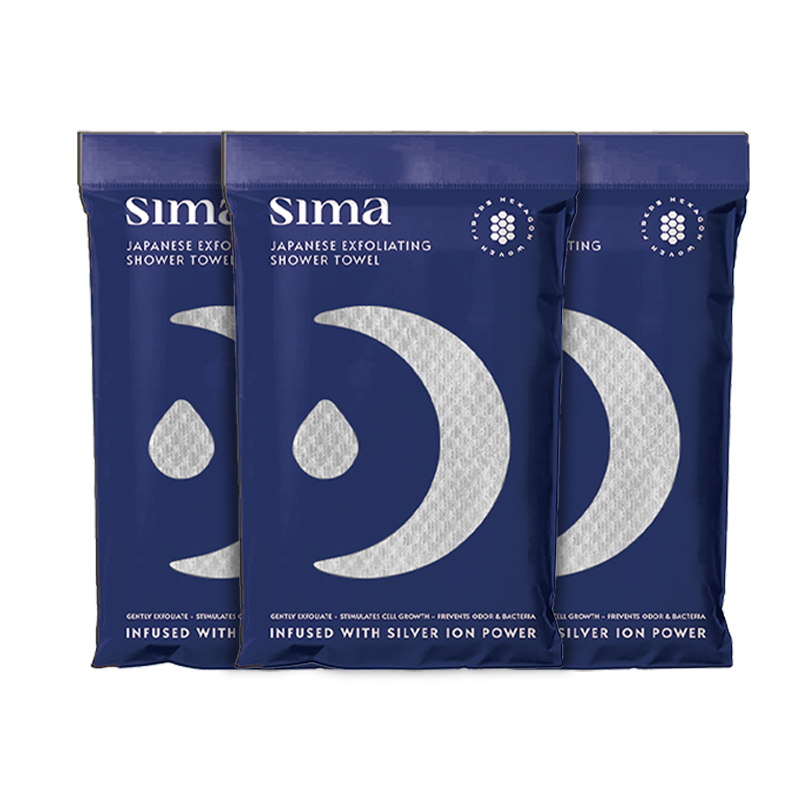 Sima Japanese Exfoliating Shower Towel - White