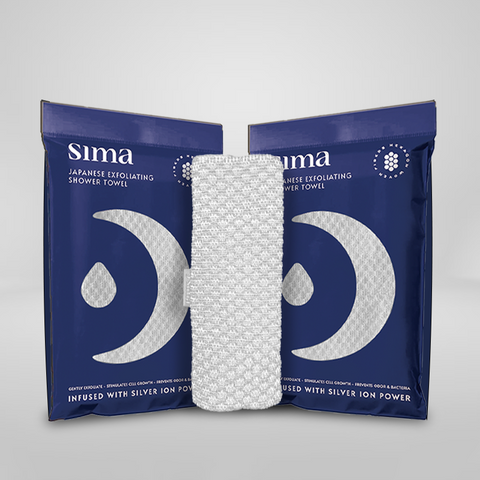 Sima Japanese Exfoliating Shower Towel - White