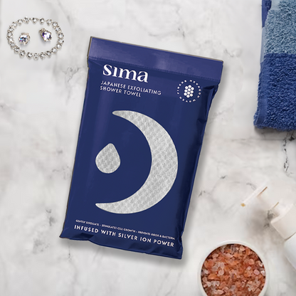Sima Japanese Exfoliating Shower Towel - White