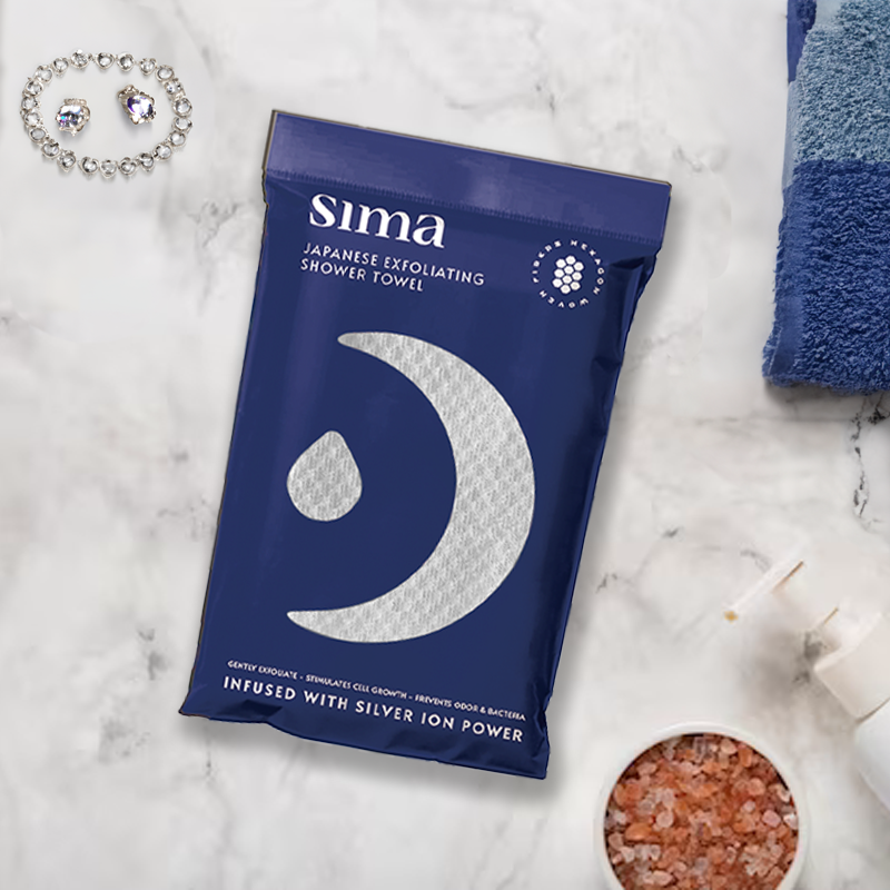 Sima Japanese Exfoliating Shower Towel - White