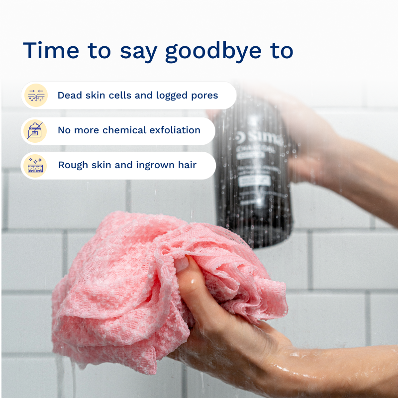 SIMA Hexagon Exfoliating Antibacterial Shower Towel