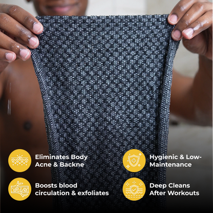 Sima® Japanese Exfoliating Shower Towel - backance