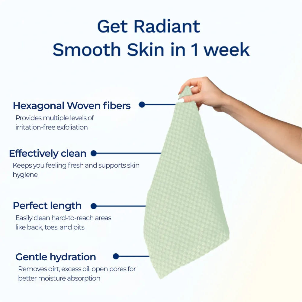 Sima Japanese Exfoliating Shower Towel – Aloe Green