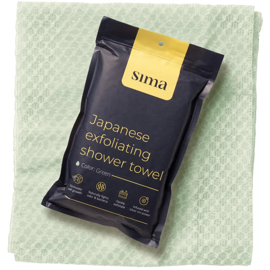 Sima Japanese Exfoliating Shower Towel – Aloe Green